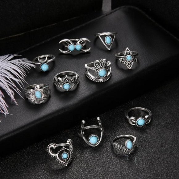 New Gothic Bad Girl Hot Chic 11Pcs Sexy Ring Set - Picture 5 of 5